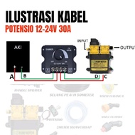 Potensio Pompa Dc 12v-24v 30A Speed Controll Putaran Dinamo Pompa Dc Sprayer elektrik Dimmer Dc 12v