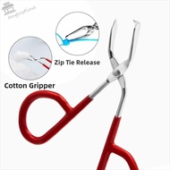 AUGUSTINA Cable Tie Opener, Silicone Handle Bent Tip Zip Tie Remover, Zip Tie Tool Compact Stainless