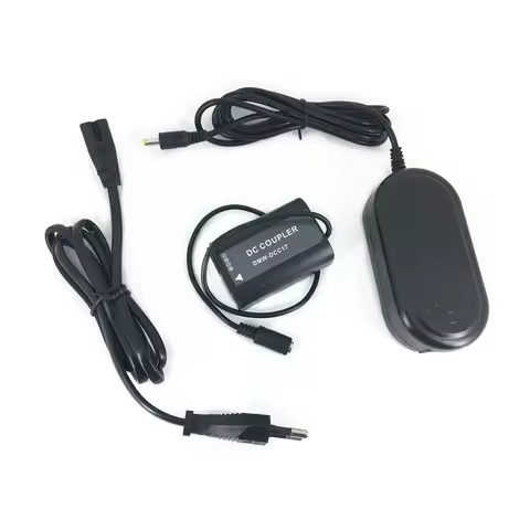 AC Power Adapter + DCC17 Dummy Battery as DMW DCC17 Coupler Charger for Panasonic Lumix GH7 S9 S5 G9