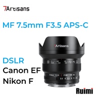 7Artisans 7.5mm F3.5 Wide Angle Manual Focus APS-C Lens For Canon EF Mount / Nikon F Mount DSLR Cameras