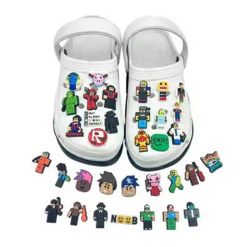 34Pcs/Set Roblox Detachable Accessories Cartoon Themed Birthday Party Kids Crocs Clogs DIY Decoratio