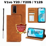 Casing VIVO Y20 Y20S Y12S Y20i Flip Magnet Dompet Kulit Premium Cover Hp