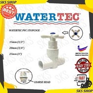 WATERTEC STOP COCK 15MM / 20MM / 25MM X HANDLE / PVC Stop Cock / Stop Valve Water Tank Toilet / QUAL