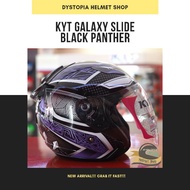 Kyt Galaxy Slide Black Panther - Black Purple - Half Face KYT Galaxy Slide Helmet - Marvel Series