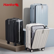 Hanke ใหม่ด้านหน้าเปิด18นิ้วกระเป๋าเดินทาง Boarding กระเป๋าเดินทางผู้หญิง20 24นิ้วพกพารถเข็นกรณีกรอบอลูมิเนียมกระเป๋าเดินทางแฟชั่น Check-In กรณี PC ผู้ชาย Mute Spinner ล้อกระเป๋าเดินทาง H9861