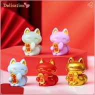 Delication 1pc Cute Cartoon Lucky Cat Exquisite Resin Ornament Small Gift Crafts Miniatures Figurines For Home Desktop Ornament New