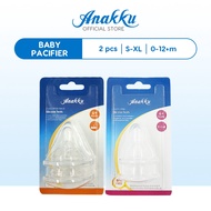 Anakku Silicone Wide Neck Teats - Puting Silikon Leher Besar (2 Pcs) 163-118-121
