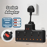 T-Adaptor Soket Plug 3 Pin Adapter Plug Socket Wayar Extension Wall Plug Extension Plug