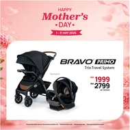 Chicco Bravo Primo Trio Travel System (Car Seat Infant Carrier +Stroller +Base) - Carrier Expiry: Oc
