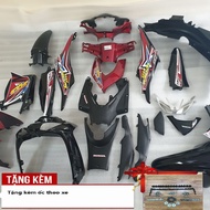 Trọn bộ dàn áo màu ĐỎ ĐEN xe Wave RSX 110 [ TẶNG TEM + ỐC ] vỏ nhựa xe máy wave độ xe máy siêu chất