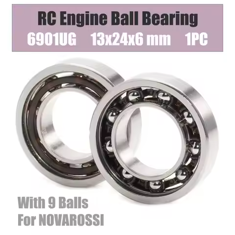 6901UG RC Engine Bearing 13x24x6 mm ABEC-3 ( 1 PC ) 6901 UG ID 13mm With 9 Balls Glow Plug Model R/C
