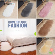PEONYSG Plush Rug, Irregular Fluffy Long Hair Carpet, Soft Imitation Wool Non Slip Window Mat Faux F