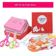 Bộ cắt giấy thủ công 240 tờ kèm 2 kéo cắt an toàn.
