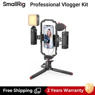 SmallRig ชุดอุปกรณ์บล็อกเกอร์วิดีโอแบบมืออาชีพพร้อมไฟ LED แบบชาร์จไฟได้ ไมโครโฟน ขาตั้งกล้องแบบมือถื