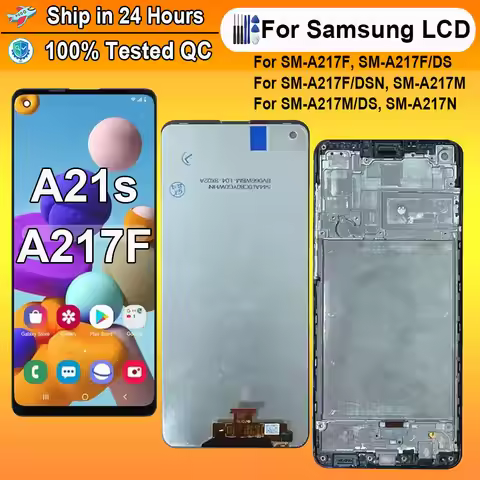 6.5" A21S Display Screen With Frame for pantalla Samsung Galaxy A21S A217 A217F LCD Display Touch Sc