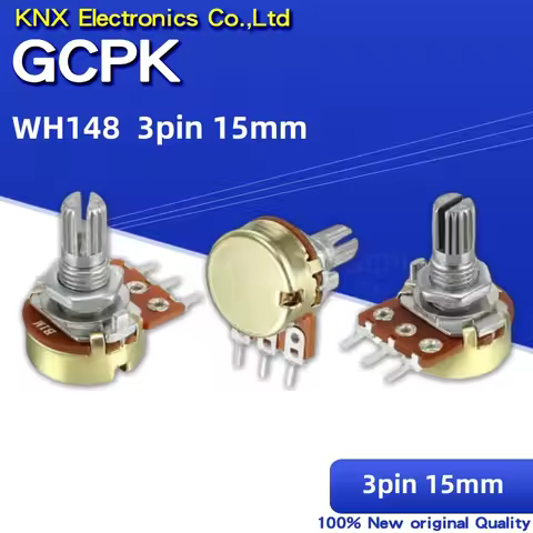 5pcs WH148 B1K B2K B5K B10K B20K B50K B100K B250K B500K B1M 3pin 15mm 1K 2K 5K 10K 20K 50K 100K 250K