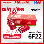 High capacity 9V 6F22 Carbon Hi-Watt HW Square battery specialized for smoke alarms and guitar multi