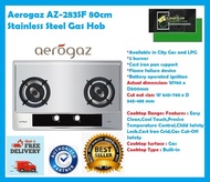 Aerogaz AZ-283SF 80cm Stainless Steel Gas Hob | LPG/PUB S/S Hob | FREE EXPRESS DELIVERY