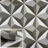 Wallpaper Sticker Dinding Ruang Tamu Motif Kubus 3D