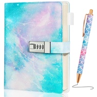 Diary with Lock for Girls Age 8-12, A5 Sectet Journal with Lock, 192 Pages Password Notebook Lock Di