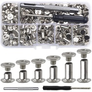 110 Set Kotak Kancing Roda Logam Set Kancing Ibu dan Anak Rivet Kancing Berbentuk-I Kancing Buku Aka