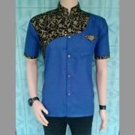 KEMEJA Prada Gold Combination batik Shirt - Men's batik Shirt - modern batik Shirt