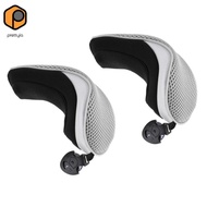prettyia 2x Golf Hybrid UT Club Head Cover Headcover Case Tag 2, 3, 4, 5, 7, X Gray