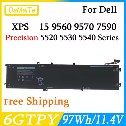 6GTPY Laptop Battery For Batterij Voor Dell XPS 15 9570 9560 7590 Voor Dell Precision 5520 5530 Seri