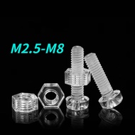 [HNK] Transparent Screw Phillips Screw PC Acrylic Screw Plastic Insulation Lighting Plastic Nut Combination M3M4M5M6M8