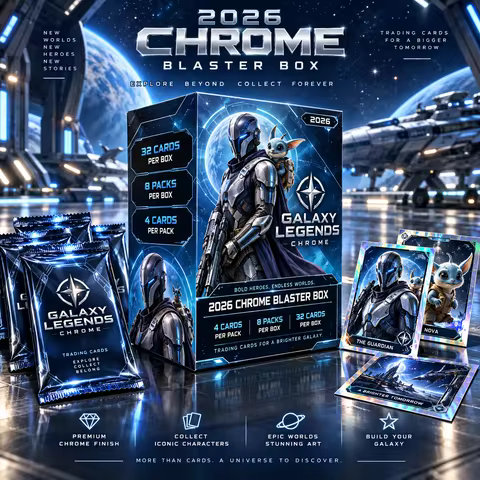 2026 Topps Chrome Galaxy Sci-Fi Blaster Box, 8 Packs Per Box, 4 Cards Per Pack, Entertainment Tradin
