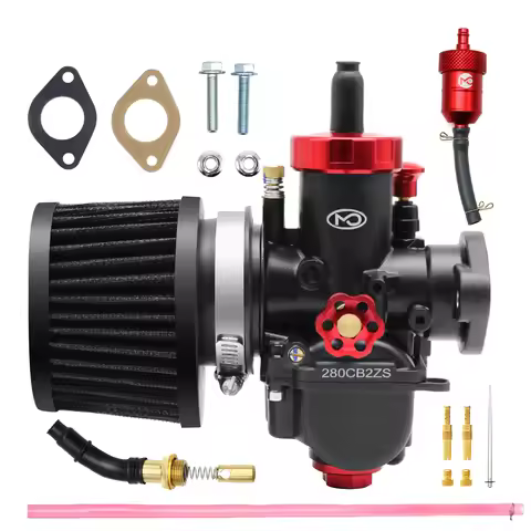 Alconstar- Motorcycle PE17 PE19 PE22 PE24 PE26 PE28 Flange Carburetor with Power Jet For 50 100cc 12