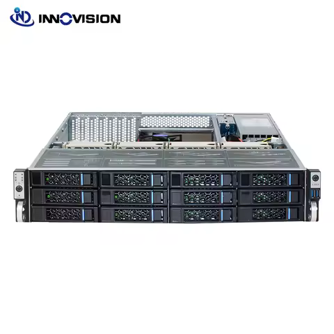 2U 12 bays HDD hotswap rack server case L=560mm NVR NAS server chassis,supporting max 12*10.5 board