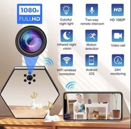 ⭕2026 130°雲台鬧鐘迷你攝影機 全鋁合金數位時鐘攝影機 1080P 無線 WiFi 紅外線夜視攝影機錄影機