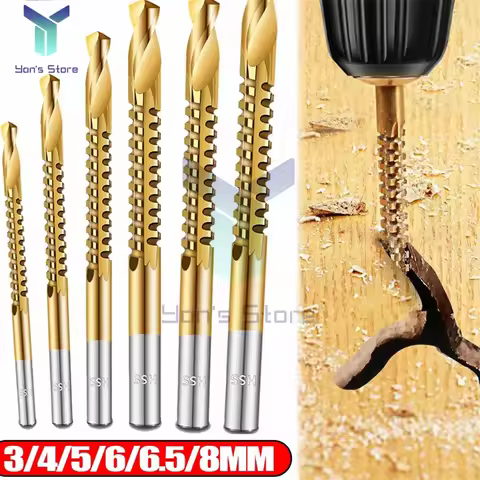 6Pcs Cobalt Drill Bits Set Spiral Metric Composite Tap Drill Bit Tap Twist Drill Bit Wood Drill For 