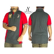 CY-101138 [ GREY ] MAN POLO COLAR SHIRT WITH PLUS BIG SIZE XXL 3XL