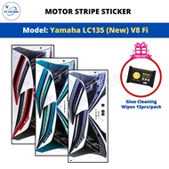 YAMAHA LC135 V8 Fi 2022 Edition (21) Body Cover Set Stripe Sticker - Cyan / Red / Purple Sticker Mot