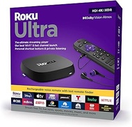 Roku Ultra | The Ultimate Streaming Device 4K/HDR/Dolby Vision/Atmos, Rechargeable Roku Voice Remote Pro, Ethernet Port, Hands-Free Controls, Lost Remote Finder, Free &amp; Live TV
