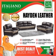 Hayden Leather 1+2+3 Sofa Set