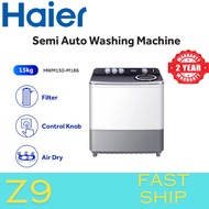 Haier 15KG Washing Machine Twin Tub Semi Auto Top Load Washer/Mesin Basuh Auto (HWM150-M186) Mesin B