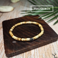 สร้อยข้อมือหิน " พิคเจอร์แจสเปอร์ : Picture Jasper " แท้ 100% กำไลหินนำโชค ขนาด 4mm ทรงลูกปัดโบราณ ส