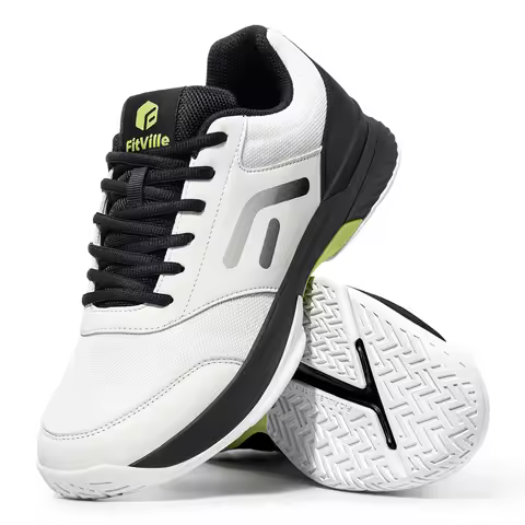 FitVille Men'S Extra Wide Pickleball & Table Tennis Shoes, Comfort Cushioned Hard Court Casual Sneak