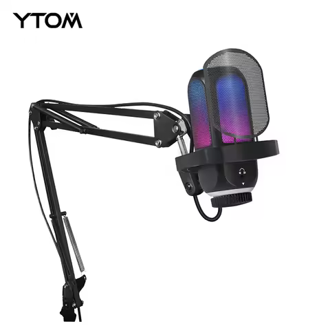YTOM M5PRO 192KHZ Gaming USB Microphone Kit with Arm Stand for PC,PS4/5,Condenser Cardioid Mic Set w