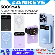 【Z ANKEYS】20000mAh Power Bank Fast Charger PD22.5W Power Bank 3-in-1 Magnetic Wireless Charger for i