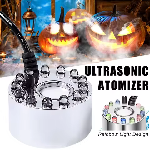 Mini LED Pumpkin Light Fogger Water Fountain Pond Fog Machine For Halloween Christmas Easter Party F