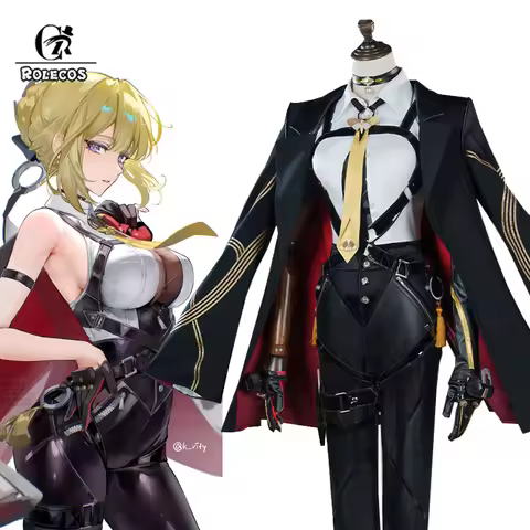 ROLECOS Game Zenless Zone Zero Evelyn Cosplay Costume Evelyn Women Black Uniform Halloween Carnival 