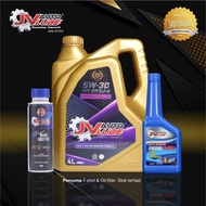 JV AUTO LUBE SET ENGINE OIL FULLY 5W-30 (4LITER) + ENGINE FLUSH(1BOTTLE) + NANO ADDITVE(1BOTTLE) 10,