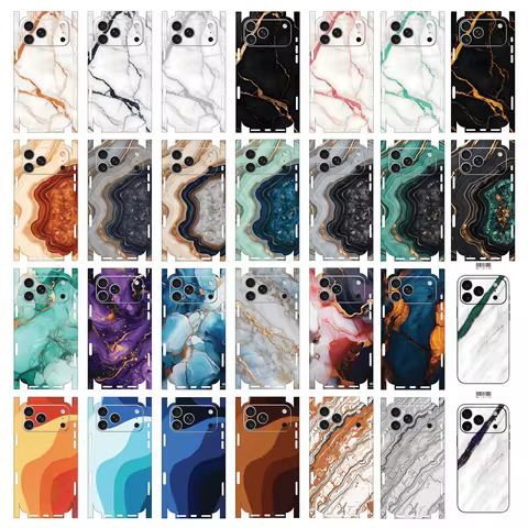 New Wrap Decal Skin For Apple iPhone 17 16 15 14 iPhone13 Pro Max color Rear Protective Sticker Film
