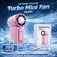 DF-97 199Speed Ultra Mini Turbo Handle Fans Mini Fan Neck Fan 199 Speed Turbo Cooling Rechargeable L
