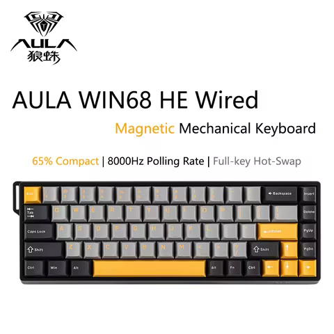Aula WIN68 HE Wired Magnetic Keyboard Hall Effect Keyboard With 0.3ms Latency 65% Compact Keyboard 8