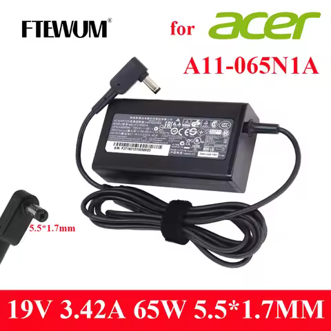 65W 19V 3.42A 5.5*1.7mm Laptop Adapter For Acer A11-065N1A PA-1650-86 ​ADP-65VH B Aspire 5742G S3 E1